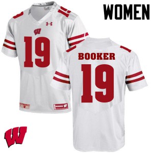 #19 Titus Booker Wisconsin Badgers Women Football Jersey White