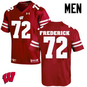 #72 Travis Frederick University of Wisconsin Men Official Jersey Red