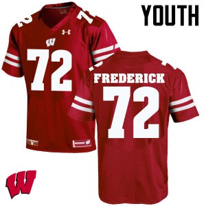 #72 Travis Frederick Wisconsin Youth Player Jersey Red