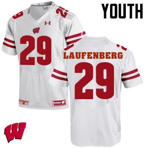 #29 Troy Laufenberg Badgers Youth Stitched Jerseys White