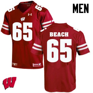 #65 Tyler Beach Wisconsin Men Stitched Jersey Red