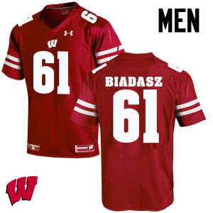 #61 Tyler Biadasz Wisconsin Badgers Men High School Jerseys Red