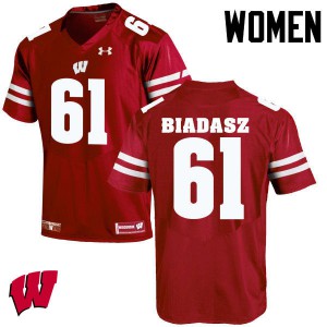 #61 Tyler Biadasz University of Wisconsin Women University Jerseys Red
