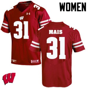 #31 Tyler Mais Wisconsin Badgers Women Stitched Jersey Red