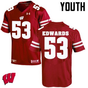 #53 T.J. Edwards Badgers Youth Player Jerseys Red
