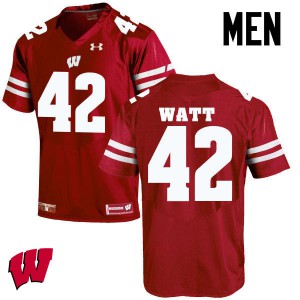 #42 T.J. Watt Wisconsin Badgers Men High School Jersey Red