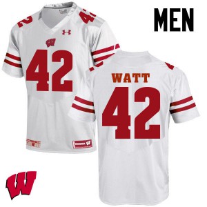 #42 T.J. Watt UW Men NCAA Jerseys White