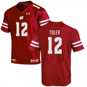 #12 Titus Toler University of Wisconsin Men Stitch Jerseys Red