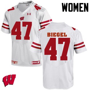 #47 Vince Biegel Wisconsin Badgers Women Stitch Jerseys White