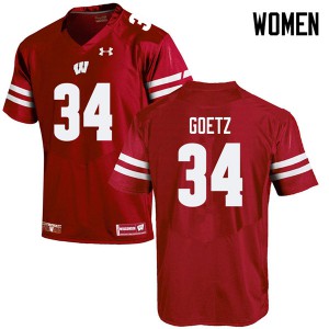 #34 C.J. Goetz Wisconsin Women Official Jerseys Red