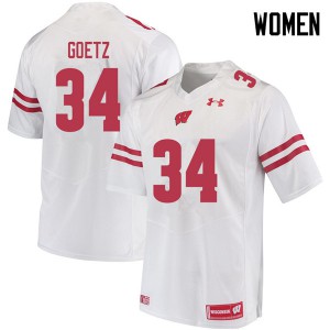 #34 C.J. Goetz Wisconsin Badgers Women Stitched Jerseys White