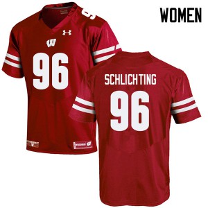 #96 Conor Schlichting Badgers Women Official Jersey Red