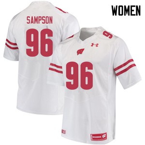 #96 Cormac Sampson Badgers Women Football Jerseys White