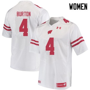 #4 Donte Burton Wisconsin Women Stitched Jersey White