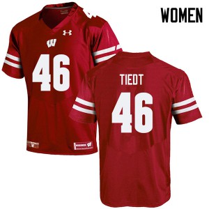 #46 Hegeman Tiedt Wisconsin Badgers Women Football Jerseys Red