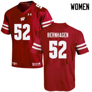 #52 Josh Bernhagen Badgers Women University Jersey Red