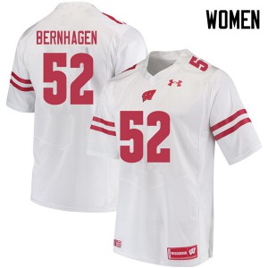 #52 Josh Bernhagen Badgers Women University Jersey White