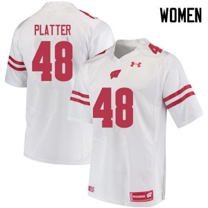#48 Mason Platter University of Wisconsin Women Stitched Jerseys White