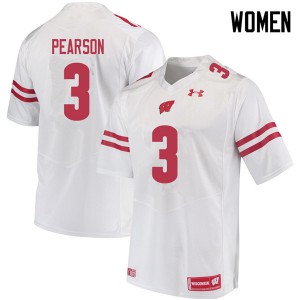 #3 Reggie Pearson Wisconsin Badgers Women Football Jersey White