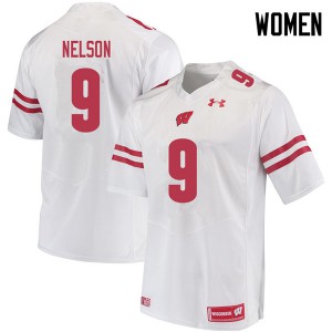 #9 Scott Nelson Wisconsin Badgers Women Stitched Jersey White