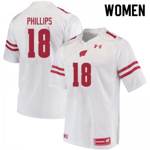 #18 Cam Phillips University of Wisconsin Women Stitch Jerseys White