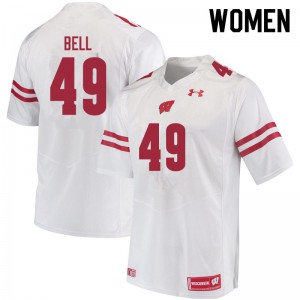 #49 Christian Bell University of Wisconsin Women NCAA Jerseys White