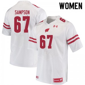 #67 Cormac Sampson University of Wisconsin Women Stitch Jerseys White