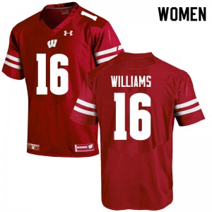#16 Amaun Williams University of Wisconsin Women NCAA Jerseys Red
