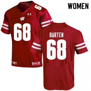 #68 Ben Barten Wisconsin Badgers Women Football Jersey Red