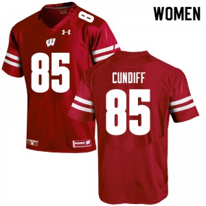 #85 Clay Cundiff Badgers Women NCAA Jerseys Red
