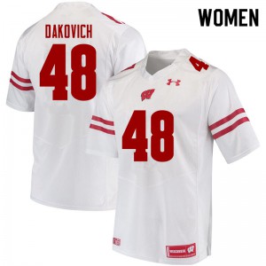 #48 Cole Dakovich Wisconsin Badgers Women Player Jerseys White