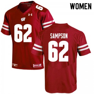 #62 Cormac Sampson University of Wisconsin Women College Jersey Red