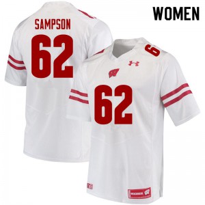 #62 Cormac Sampson Wisconsin Women NCAA Jerseys White