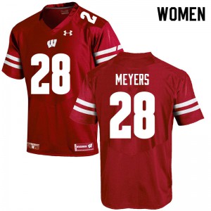 #28 Gavin Meyers Badgers Women College Jersey Red