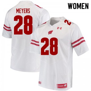 #28 Gavin Meyers University of Wisconsin Women Official Jerseys White