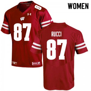 #87 Hayden Rucci Badgers Women Stitch Jersey Red