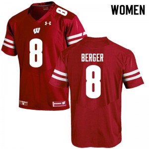 #8 Jalen Berger Wisconsin Women Football Jerseys Red