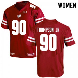 #90 James Thompson Jr. Wisconsin Badgers Women College Jerseys Red