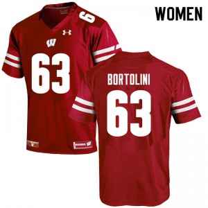 #63 Tanor Bortolini Wisconsin Badgers Women NCAA Jerseys Red