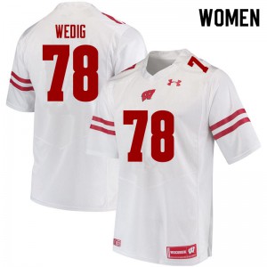 #78 Trey Wedig Wisconsin Badgers Women NCAA Jerseys White