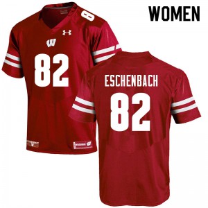 #82 Jack Eschenbach Wisconsin Women Player Jerseys Red