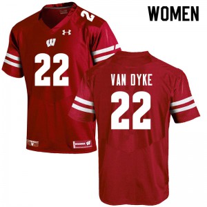#22 Jack Van Dyke Wisconsin Badgers Women High School Jerseys Red