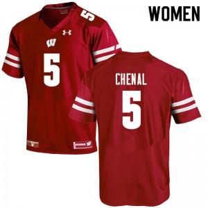 #5 Leo Chenal UW Women NCAA Jerseys Red