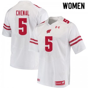 #5 Leo Chenal University of Wisconsin Women Football Jerseys White