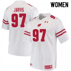 #97 Mike Jarvis Wisconsin Women Football Jerseys White