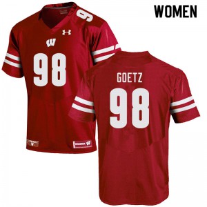 #98 C.J. Goetz Badgers Women NCAA Jersey Red