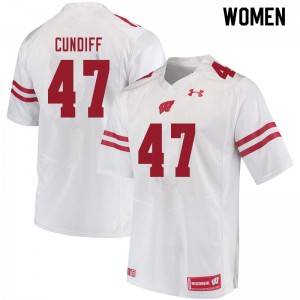 #47 Clay Cundiff Wisconsin Women NCAA Jersey White
