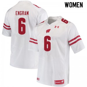 #6 Dean Engram Wisconsin Women Official Jersey White