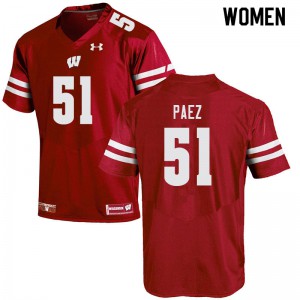 #51 Gio Paez UW Women Official Jerseys Red
