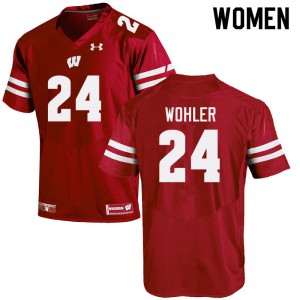#24 Hunter Wohler Wisconsin Badgers Women NCAA Jersey Red
